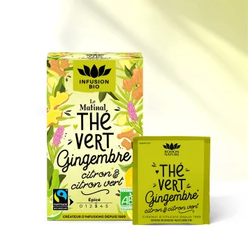 Organic Morning Green Tea - Lemon, Ginger, and Lime