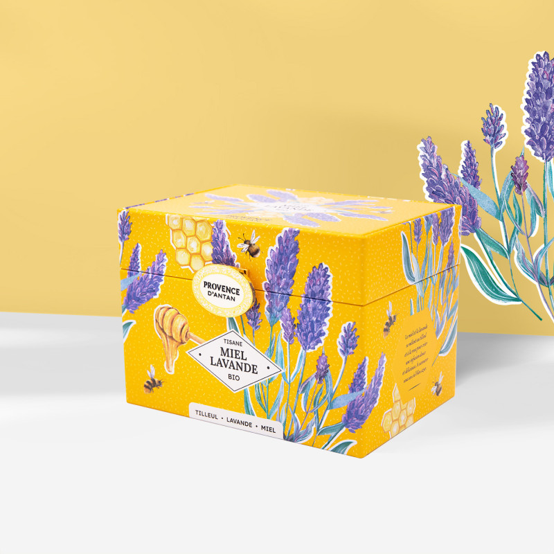 Coffret Champ Floral Lavande – Tisane, Miel & Eau de Cologne | Cadeau