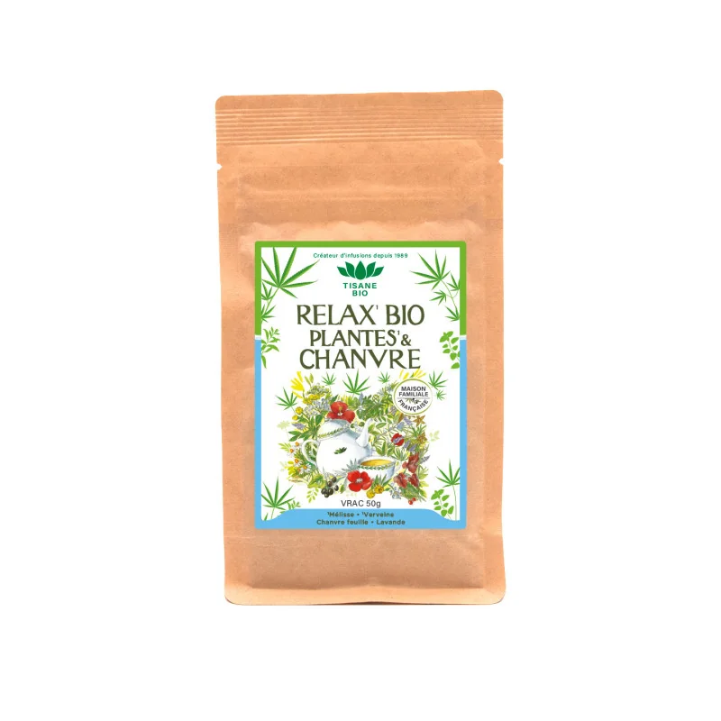 Relax Bio – Infusion aux plantes et chanvre apaisante 50g