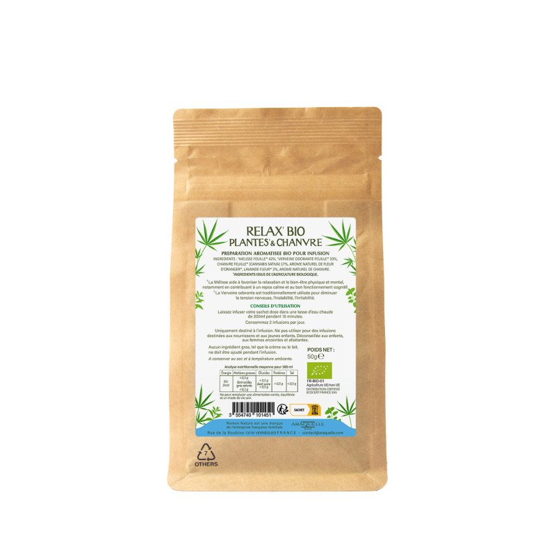 Relax Bio – Infusion aux plantes et chanvre apaisante 50g