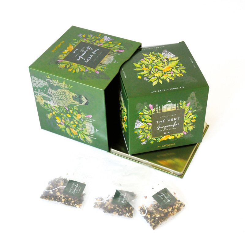 Coffret Gingembre & Garrigue Bio  Thé vert, épices -Herbes de Provence