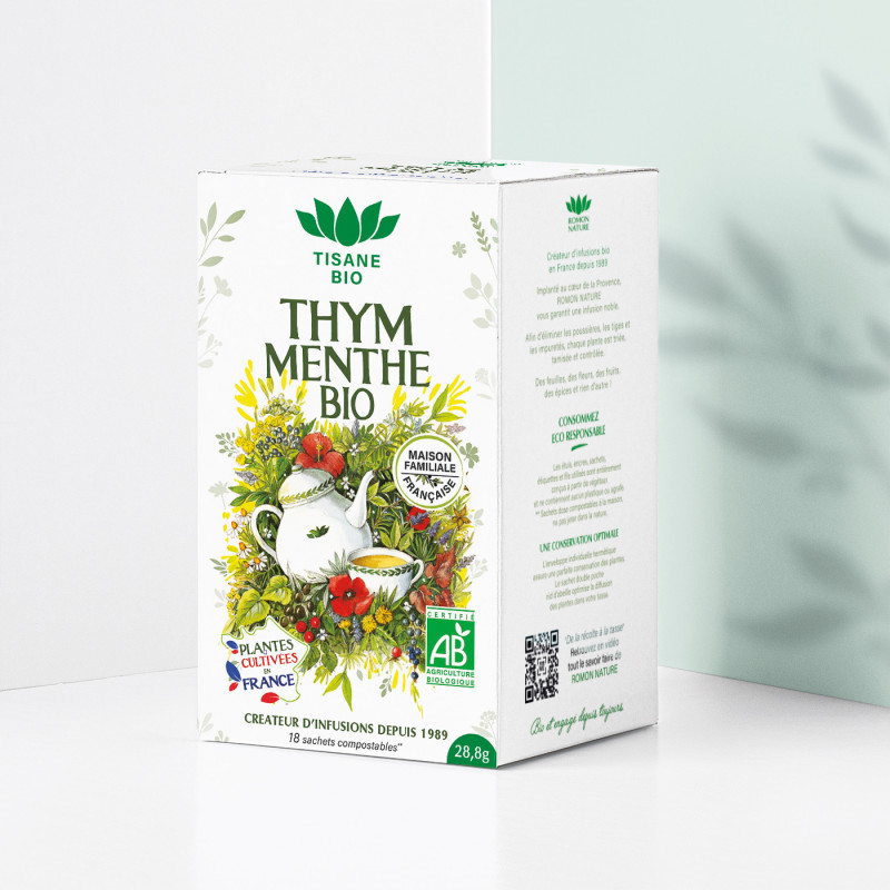 Infusion Thym Menthe Bio France – 18 sachets