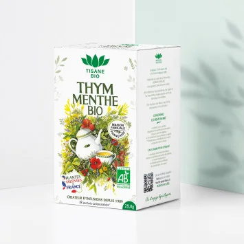 Organic Thyme Mint France Infusion – 18 Sachets