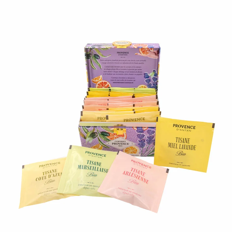 Provence Organic* Herbal Tea metal tin 20 sachets