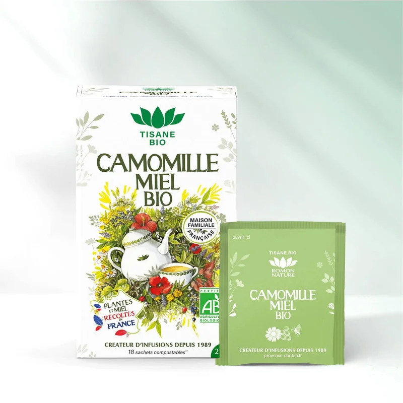 Tisane Camomille & Miel de France Bio* – 18 sachets