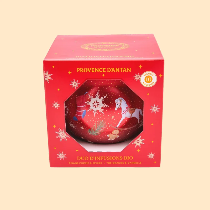 Grande Boule de Noël Duo Thé & Tisane Bio* – 10 sachets