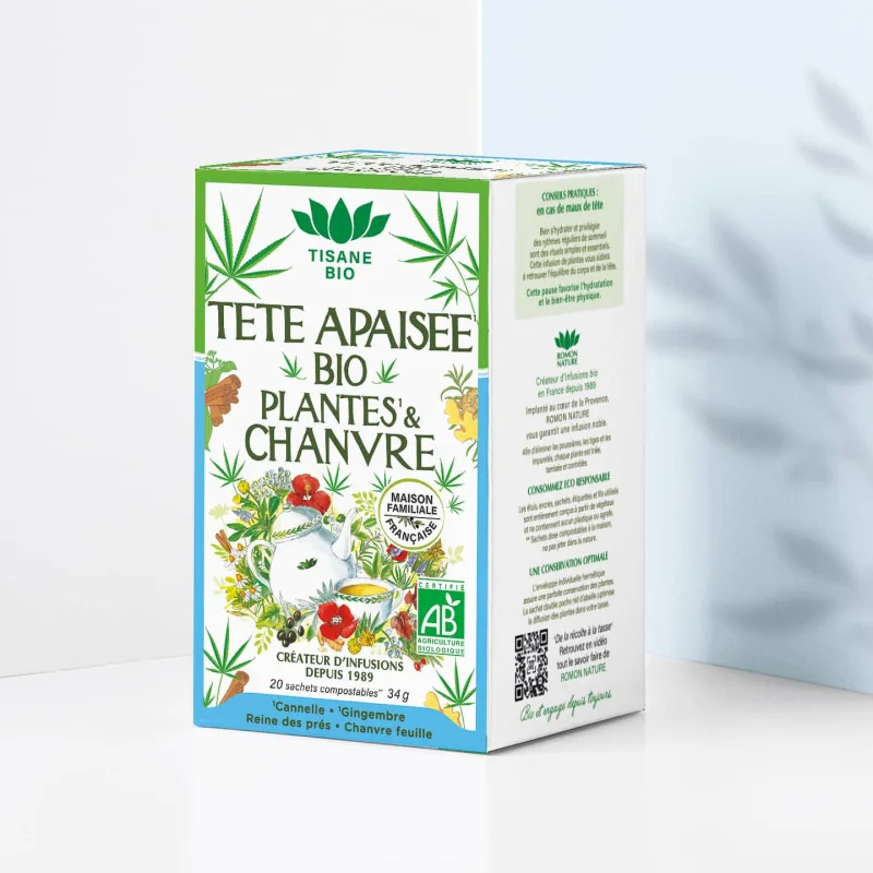 Tisane Tête Apaisée Bio* au Chanvre – 20 sachets