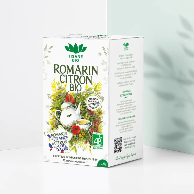 Tisane Romarin Citron de France Bio* – 18 sachets