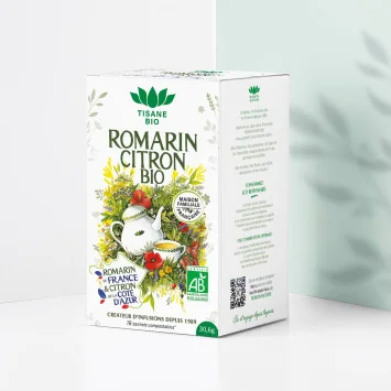 Organic Rosemary & Lemon from France Herbal Tea* – 18 sachets