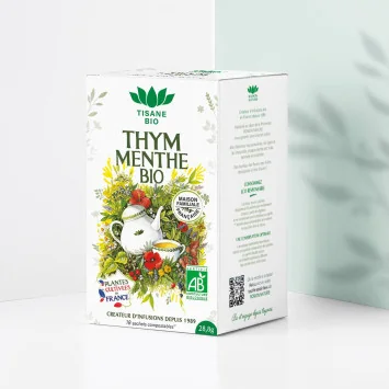 Organic Thyme & Mint from France Herbal Tea* – 18 sachets