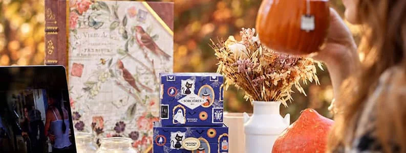 Image de l'entete de la page Thés, tisanes et gourmandises d’automne